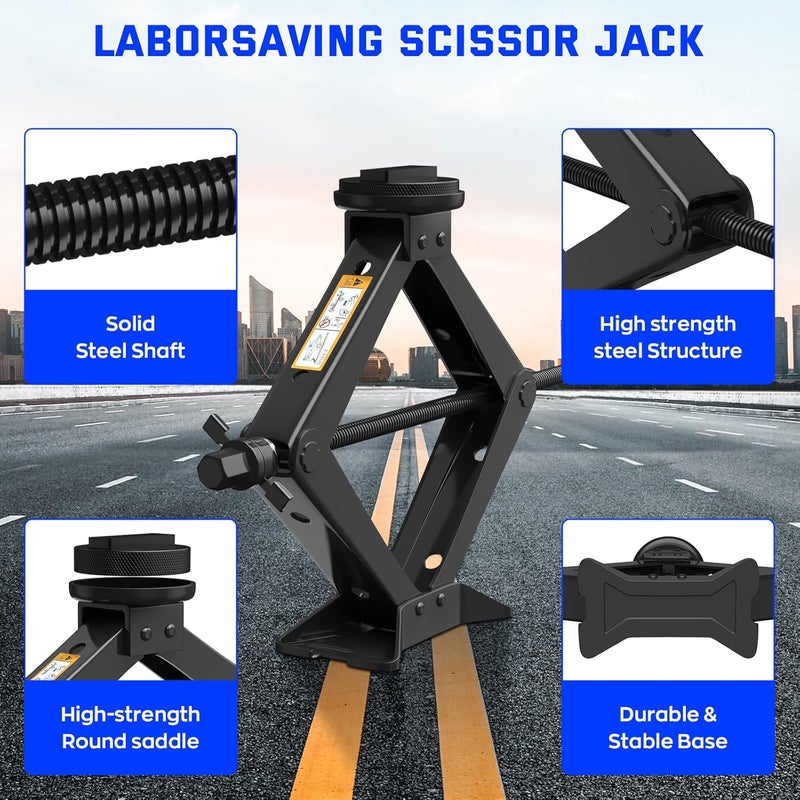 IMAYCC Car Jack Kit for BMW & MINI, 2.5 Ton Scissor Jack for BMW Vehicle with 2PCS Jack Pad, Portable Tire Changing Kit Compatible with B-M-W 1-3-5-7 Series, X-Series - Image 4